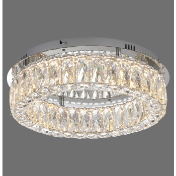 Leuchten Direkt Plafoniera LED KULUNKA con vetro trasparente sfaccettato, 3000 Kelvin