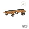 Just Light Plafoniera a sfere GERDA con listelli in legno e sfere color grigio fumo
