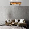 Just Light Plafoniera a sfere GERDA con listelli in legno e sfere color grigio fumo