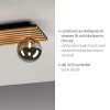 Just Light Plafoniera a sfere GERDA con listelli in legno e sfere color grigio fumo