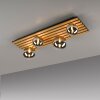 Just Light Plafoniera a sfere GERDA con listelli in legno e sfere color grigio fumo