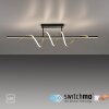 Leuchten Direkt Lampada a sospensione lineare LED Emanda, onde ottone, 3000 Kelvin caldo
