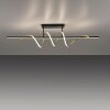 Leuchten Direkt Lampada a sospensione lineare LED Emanda, onde ottone, 3000 Kelvin caldo