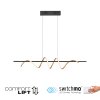 Leuchten Direkt lampada a sospensione LED Emanda, sinuosa in ottone, regolabile in altezza