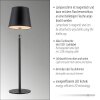 Leuchten Direkt lampada da tavolo BOTERIA LED, paralume conico nero, 3000 Kelvin bianco caldo