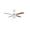 Reality Ventilatore da soffitto con luce Hammerfest, 4 pale, 3 velocità, corpo bianco