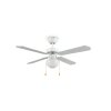 Reality Ventilatore da soffitto con luce Hammerfest, 4 pale, 3 velocità, corpo bianco