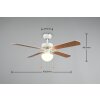 Reality Ventilatore da soffitto con luce Hammerfest, 4 pale, 3 velocità, corpo bianco