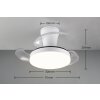 Reality Plafoniera con ventilatore LED Tampere bianca, luce regolabile 2700-6500 Kelvin