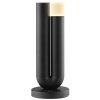 Brilliant lampada da tavolo LED Sayu, 2 cilindri, paralume nero, luce calda 2700 Kelvin