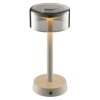 Brilliant Lampada da tavolo LED Razor, paralume cilindrico beige, luce calda 2700 Kelvin
