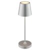 Brilliant lampada da tavolo LED Elora, luce calda 2700 Kelvin, paralume conico argentato