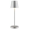 Brilliant lampada da tavolo LED Elora, luce calda 2700 Kelvin, paralume conico argentato