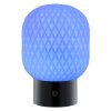 Brilliant Lampada da tavolo LED Sarastro, sfera bianca a rilievo, RGB, 2700 Kelvin luce calda