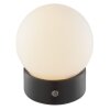 Brilliant lampada da tavolo LED Dori con sfera bianca, luce calda 2700 Kelvin, IP44