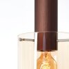 Brilliant lampada a sospensione lineare Petje per isole cucina, 3 paralumi ambrati