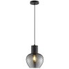 Brilliant lampada a sospensione Ligari con vetro moderno grigio fumo a goccia