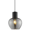 Brilliant lampada a sospensione Ligari con vetro moderno grigio fumo a goccia