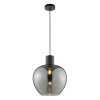 Brilliant Lampada a sospensione Ligari moderna con paralume in vetro grigio fumo a goccia