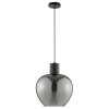 Brilliant Lampada a sospensione Ligari moderna con paralume in vetro grigio fumo a goccia