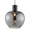 Brilliant Lampada a sospensione Ligari moderna con paralume in vetro grigio fumo a goccia