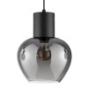 Brilliant Lampada a sospensione Ligari con 3 globi in vetro grigio fumo e 2 cilindri