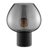 Brilliant Lampada da tavolo Ligari moderna con paralume a goccia grigio fumo
