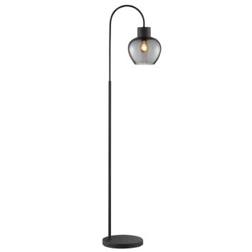 Brilliant lampada da terra ad arco Ligari moderna con paralume a goccia grigio fumo