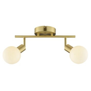 Brilliant Lampada da soffitto Jorge, barra color ottone, teste orientabili, stile country