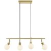 Brilliant lampada a sospensione lineare Jorge, 4 sfere bianche in vetro per isole cucina