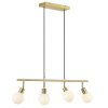Brilliant lampada a sospensione lineare Jorge, 4 sfere bianche in vetro per isole cucina