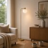 Brilliant Leuchten lampada da terra Fanny con sfera in vetro bianco, stile country