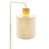 Brilliant lampada da tavolo Arlo in stile boho, con braccio arcuato e paralume beige