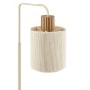 Brilliant lampada da tavolo Arlo in stile boho, con braccio arcuato e paralume beige