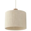 Brilliant lampada a sospensione lineare Arlo, 3 paralumi cilindrici beige per isole cucina