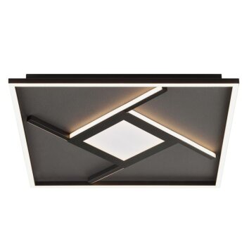 Brilliant plafoniera LED Hardy, motivo a incrocio, memoria, schermo nero, 2700 Kelvin caldo