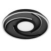 Brilliant Plafoniera LED Hardy con linee curve, schermo nero, 2700 Kelvin bianco caldo