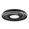 Brilliant Plafoniera LED Hardy con linee curve, schermo nero, 2700 Kelvin bianco caldo