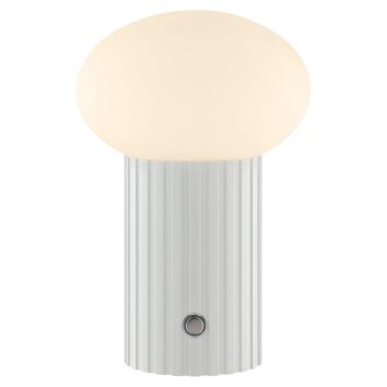 Brilliant Lampada da tavolo Venti con base cilindrica rigata, LED 3000 Kelvin bianco caldo