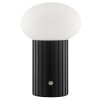 Brilliant Lampada da tavolo LED 3000 Kelvin luce calda Venti, base rigata, paralume bianco