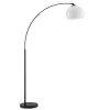 Brilliant lampada ad arco Vessa moderna con paralume bianco a semisfera