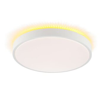 Brilliant Plafoniera LED piatta rotonda bianca Solistra con memoria, luce calda 3000 Kelvin