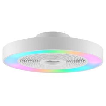 Brilliant plafoniera LED Catania bianca, ventilatore RGB, luce regolabile 2700-6500 Kelvin