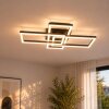 Brilliant Plafoniera geometrica LED Jorvic, cornici nere sovrapposte, 3000 Kelvin calda