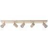 Brilliant Plafoniera a 5 faretti Jello champagne, orientabili, luce calda 3000 Kelvin