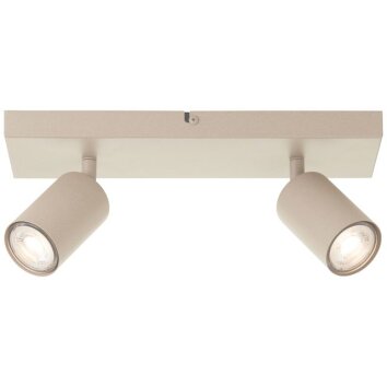 Brilliant Plafoniera Jello, faretti cilindrici orientabili champagne, luce calda 3000 Kelvin