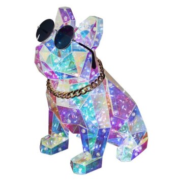 Brilliant lampada da tavolo Gaston, cane trasparente, LED 3000 Kelvin bianco caldo