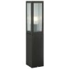 Brilliant lampioncino da giardino Getta con vetro nero rigato, per vialetto, IP44