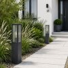 Brilliant lampioncino da giardino Getta con vetro nero rigato, per vialetto, IP44