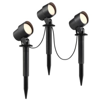 Brilliant Faretti a picchetto Kamara, LED 3000 Kelvin bianco caldo, cavo tra le teste